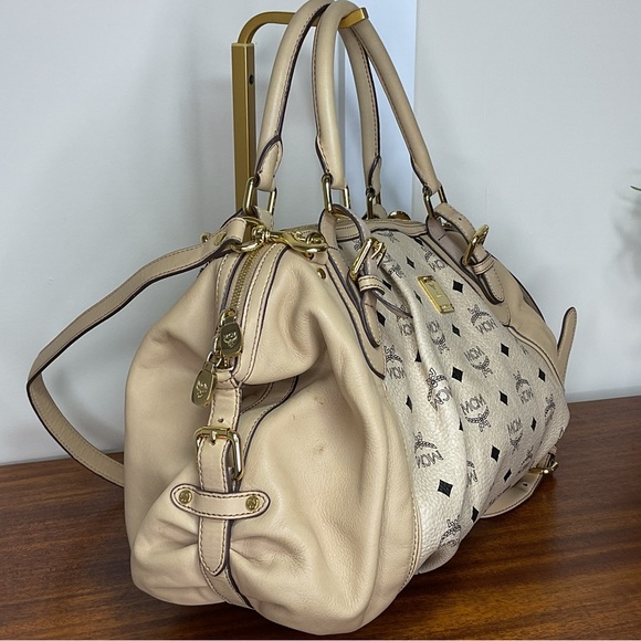 MCM Tan Monogram Satchel - Picture 6 of 16